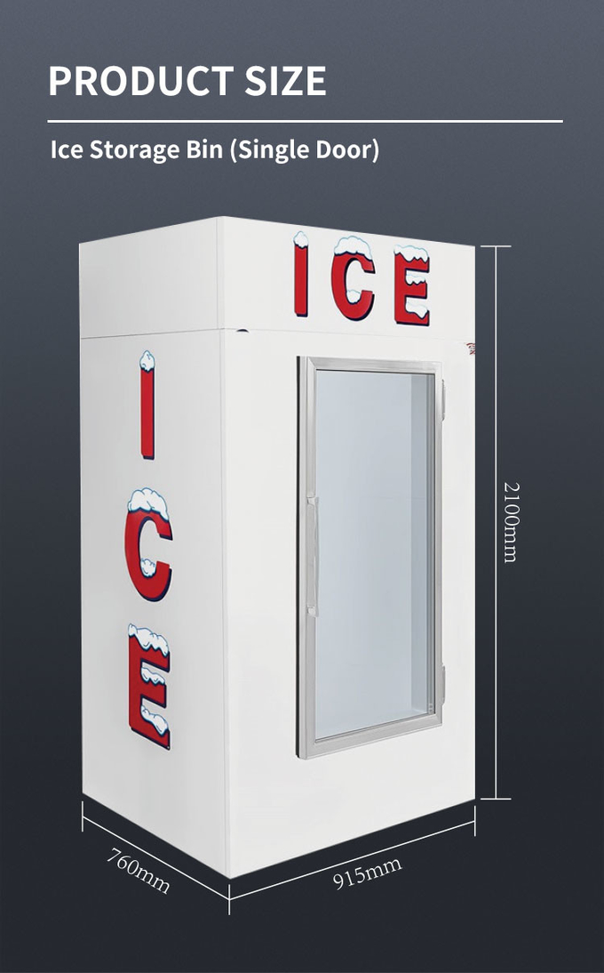 Dégivrez l'acier inoxydable extérieur d'armoire de crème glacée en verre de marchandiseur extérieur de glace de mur froid automatique 6
