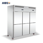 congélateur droit commercial de 6 portes d'acier inoxydable du réfrigérateur 1600L