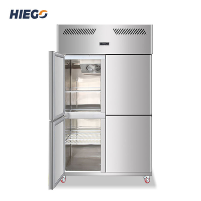 le congélateur de l'acier inoxydable 1000L pour des portes de la viande 4 éventent le réfrigérateur vertical de refroidissement de cuisine
