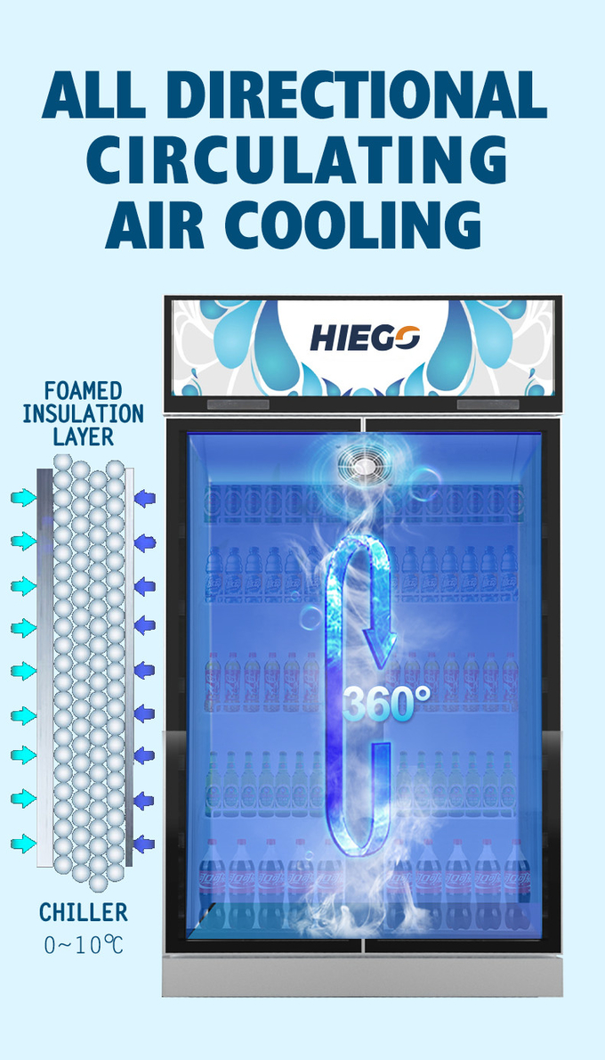 Refroidissement à l'air tout droit 2 contrôle de température en verre du réfrigérateur 800L Digital d'affichage de porte 5