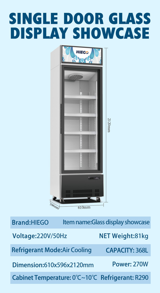 3 système droit de contrôle de température du réfrigérateur 550W Digital d'affichage de portes en verre 8