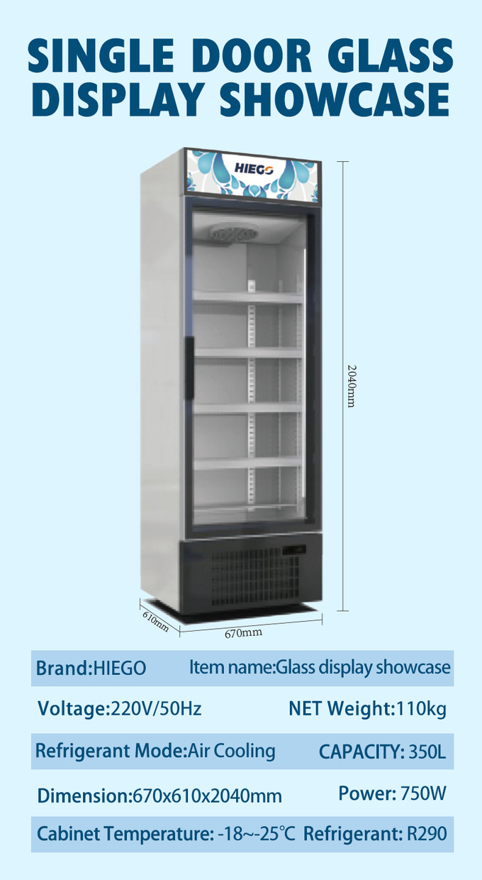réfrigérateur en verre de porte d'affichage de supermarché de bière froide de réfrigérateur de la boisson 380L 7