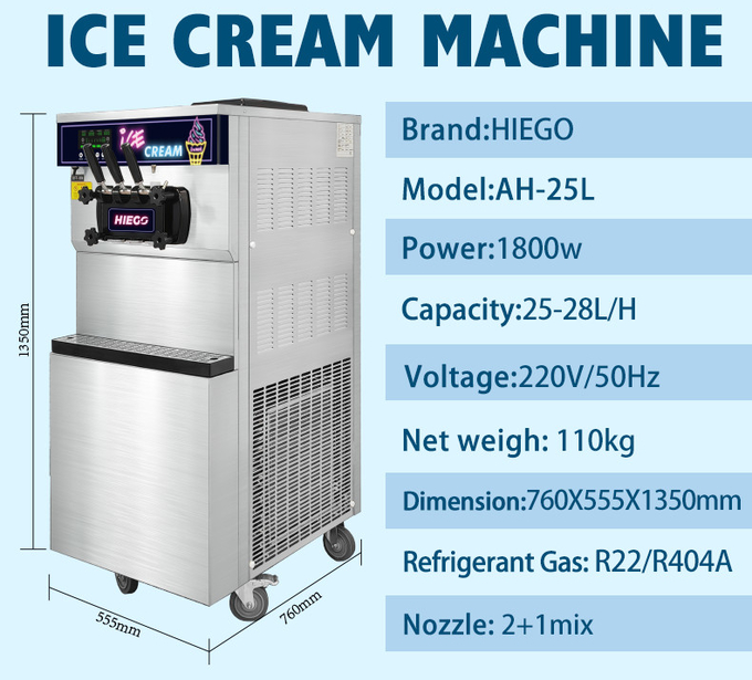 Machine commerciale de crème glacée de Gelato de l'hôtel 36l commercial mobile de fabricant 6