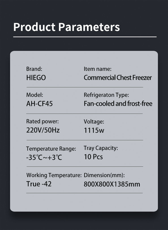 Refroidissement à l'air de refroidisseur de congélateur de 10 plateaux petit pour la congélation rapide de machine de réfrigération 10
