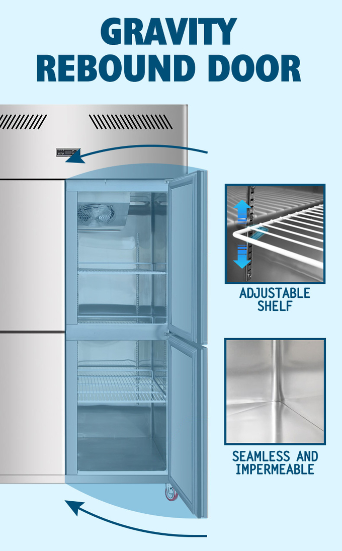 réfrigérateur 500L droit commercial pour l'équipement de cuisine de restaurant d'hôtel 6