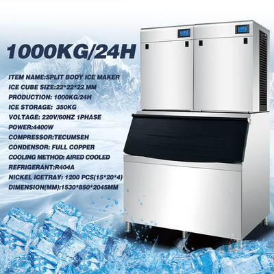 Machine à glace commerciale de grande capacité 1000kg/24h, machine à glaçons, machine à glace en blocs
