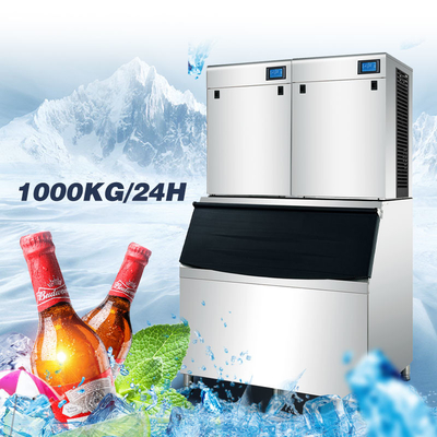 Machine à glace commerciale 1000Kg du cube SUS304 avec le panneau d'affichage à cristaux liquides