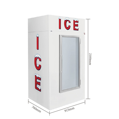 1841L R404a a mis en sac le marchandiseur de glace avec la porte en verre de chauffage