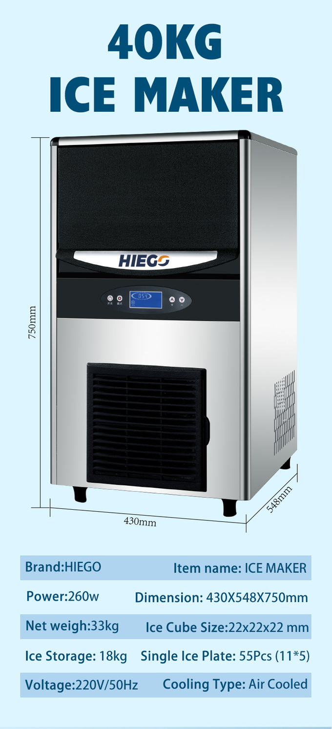 Petite machine à glace d'auto-inspection de machine de fabricant de glaçons de 40kg/24Hrs pour la barre à la maison 2