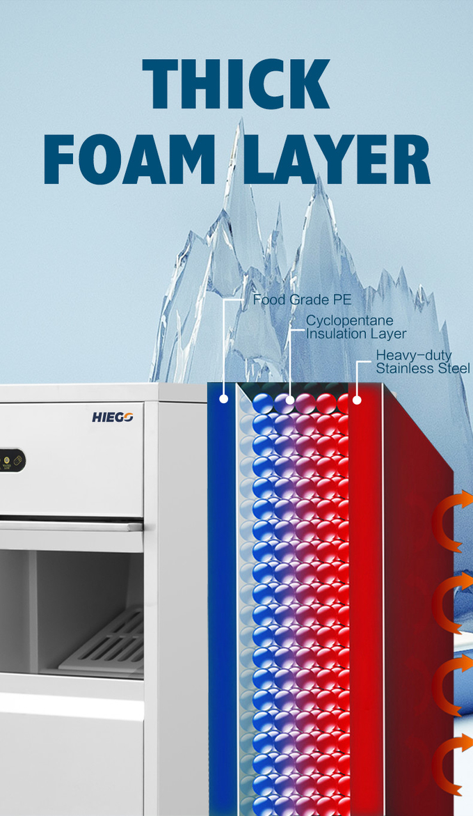 machine à glace portative commerciale de machine à glace de granule de la cuisine 50kg R134a 4