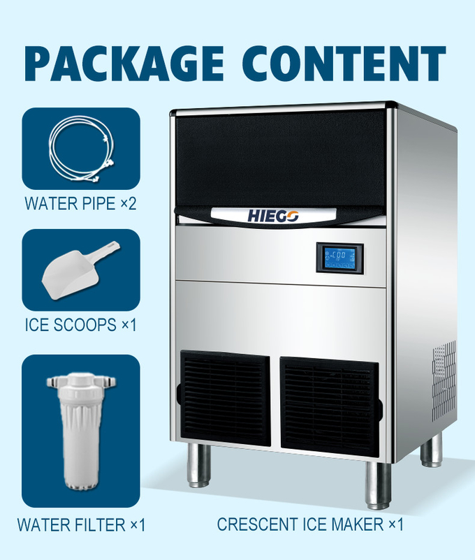 100KG/24Hr Crescent Ice Machine R404 45kg Clear Ice Making Machine Pour le message publicitaire 9