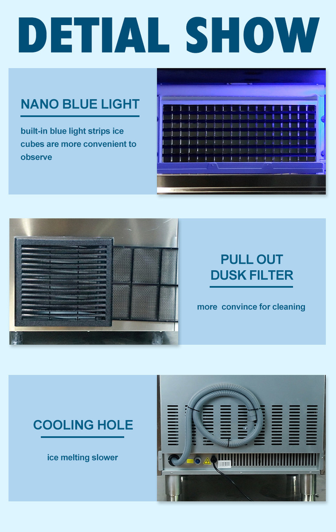 Refroidissement à l'air complètement automatique de machine à glaçons de réfrigérateur de la machine à glace 35kg 100kg 6