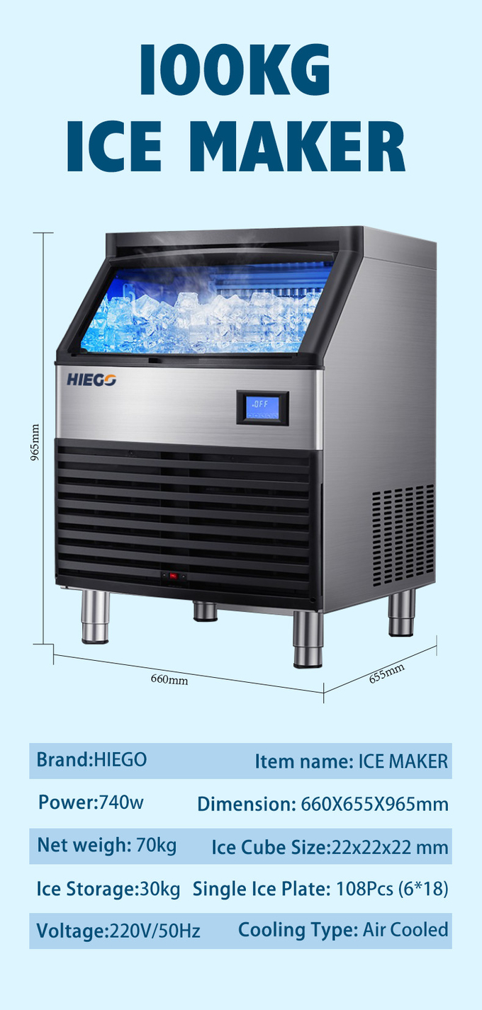 Refroidissement à l'air complètement automatique de machine à glaçons de réfrigérateur de la machine à glace 35kg 100kg 8