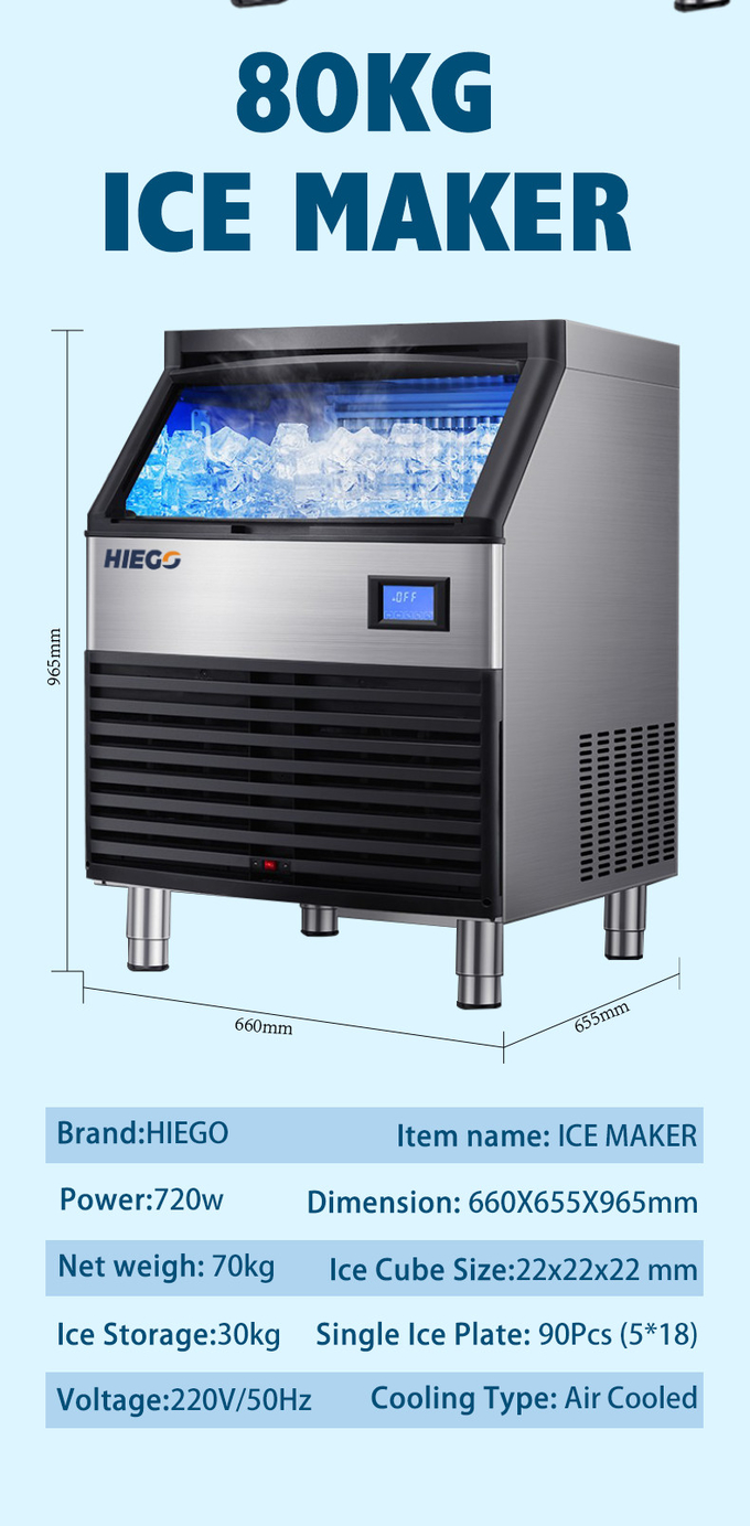 Refroidissement à l'air complètement automatique de machine à glaçons de réfrigérateur de la machine à glace 35kg 100kg 7