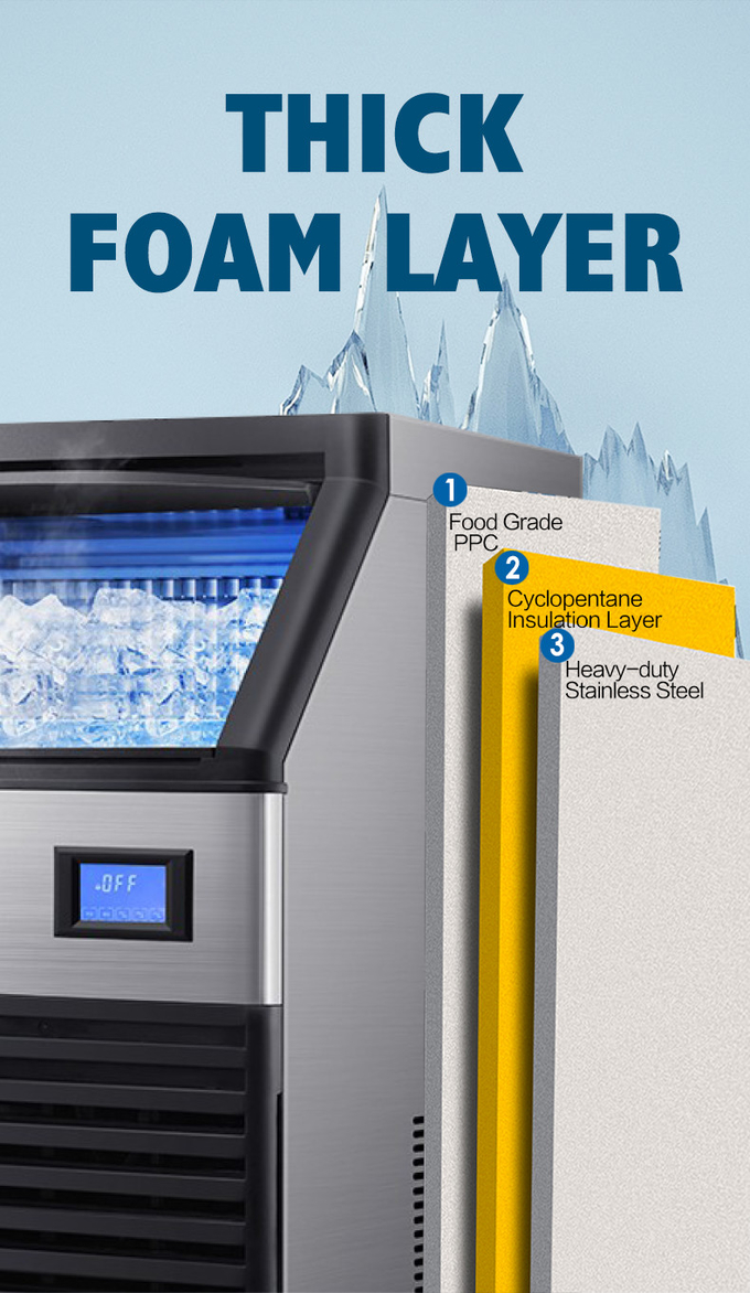 Machine à glace automatique de bloc de machine à glace d'ABS d'acier inoxydable pour le magasin de nourriture de boisson 3