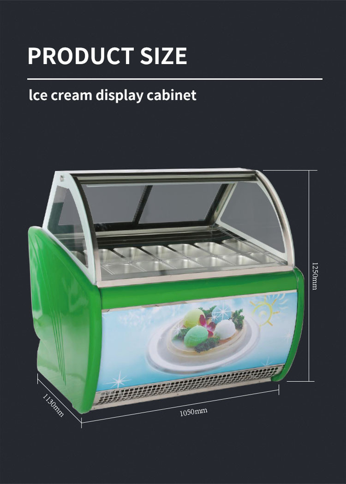 acier inoxydable de trempage de congélateur de Cabinet du coffret R404a de crème glacée de 950w 10