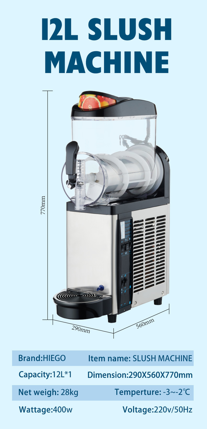 machine commerciale de presse-fruits de neige fondue de glace de Smoothie de réservoirs de la machine 2 de la neige fondue 36L 8