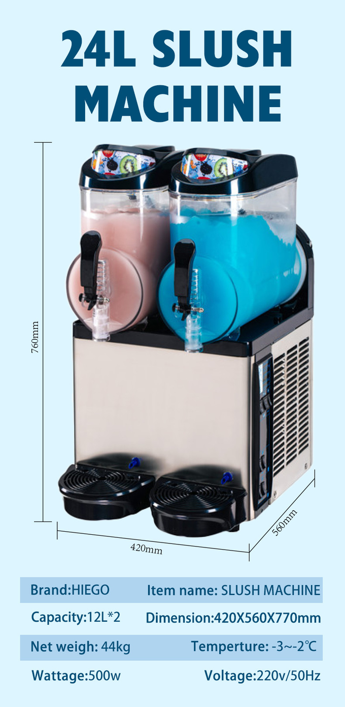 machine commerciale de presse-fruits de neige fondue de glace de Smoothie de réservoirs de la machine 2 de la neige fondue 36L 2