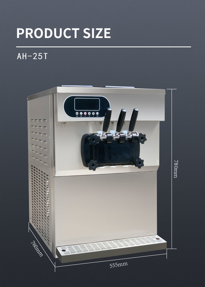 25-28l/H Machine de crème glacée commerciale 2+1 Saveur mélangée Domestique Soft Serve Machine 9