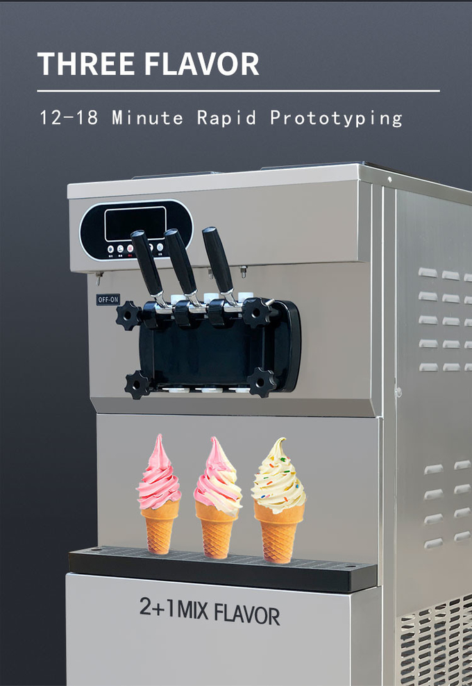 25-28l/H Machine de crème glacée commerciale 2+1 Saveur mélangée Domestique Soft Serve Machine 3