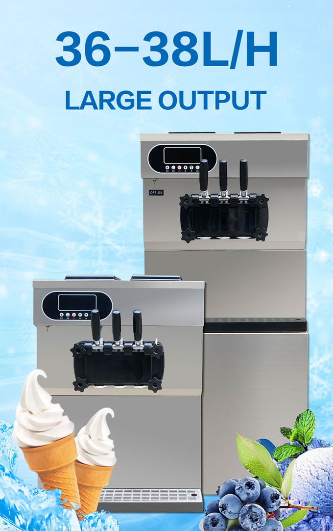 36-38l machine commerciale de crème glacée de dessus de table machine congelée commerciale de crème glacée de saveur 3 1