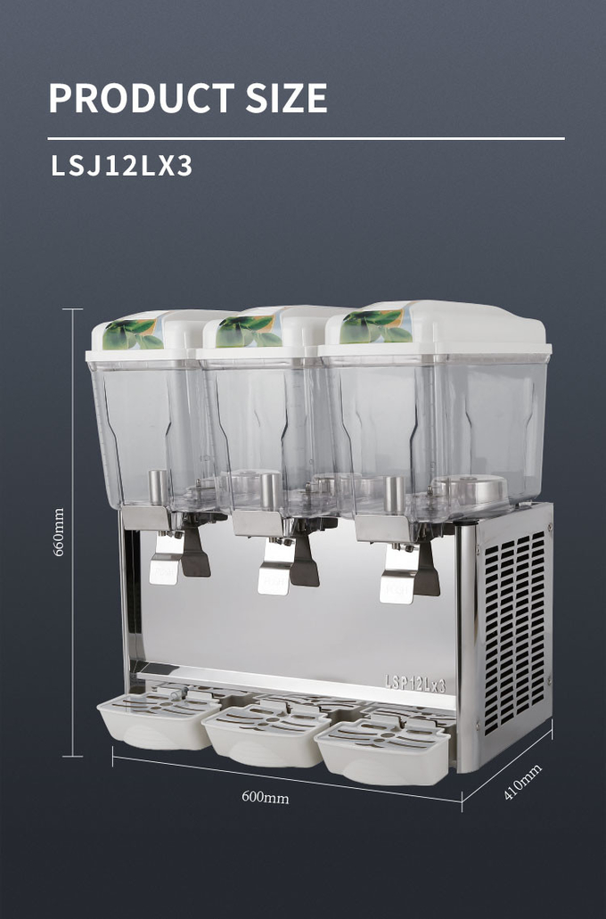 Portable de machine de refroidisseur de jus de fruit d'acier inoxydable de distributeur de jus de réservoir de 36l 3 0