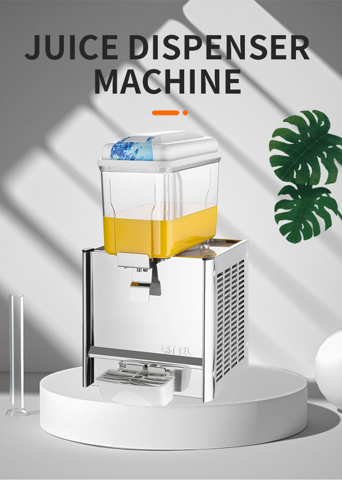 Machine de distributeur de jus d'orange 12l Machine à boissons froides à réservoir unique Mini machines à boissons mélangées à jus électriques 0