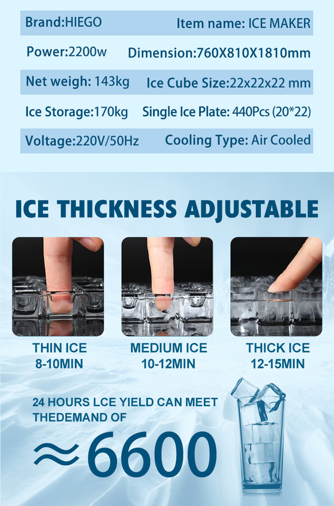 machine à glace commerciale d'économie d'énergie à glace de la machine 500kg 8