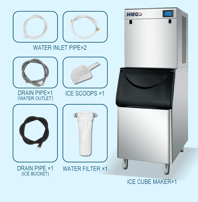 Refroidissement à l'air potable de machine à glaçons de café de barre de machine à glace du croissant 200kg 11