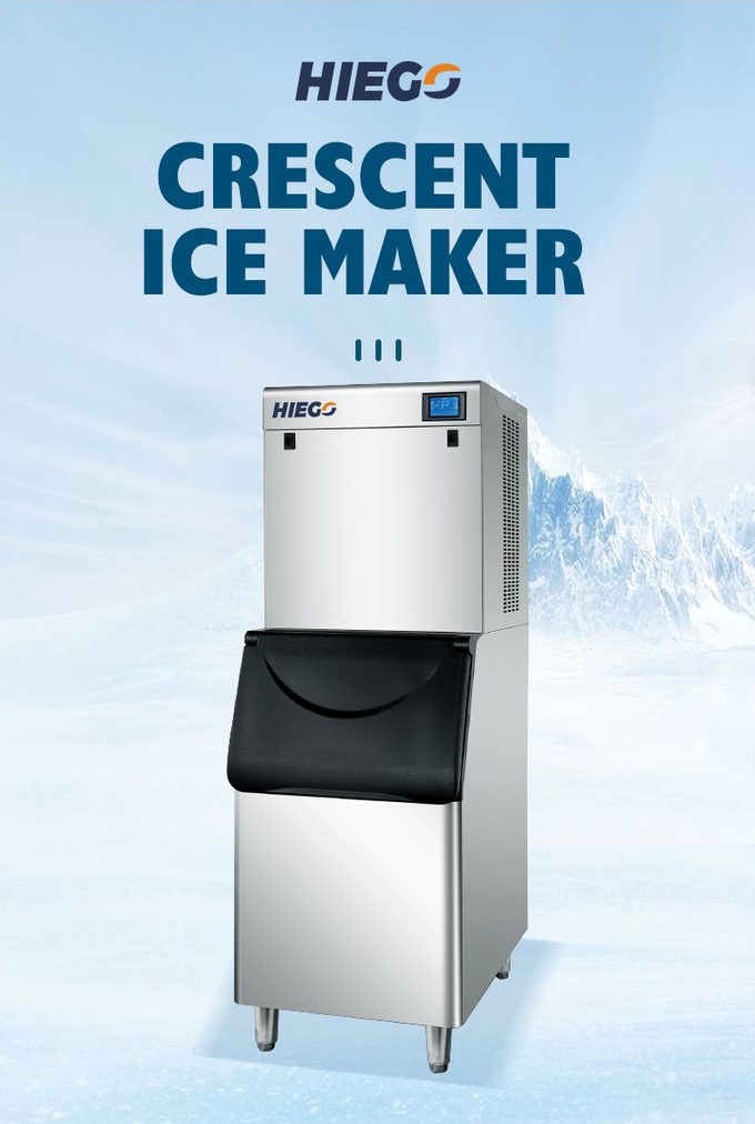 Refroidissement à l'air potable de machine à glaçons de café de barre de machine à glace du croissant 200kg 1